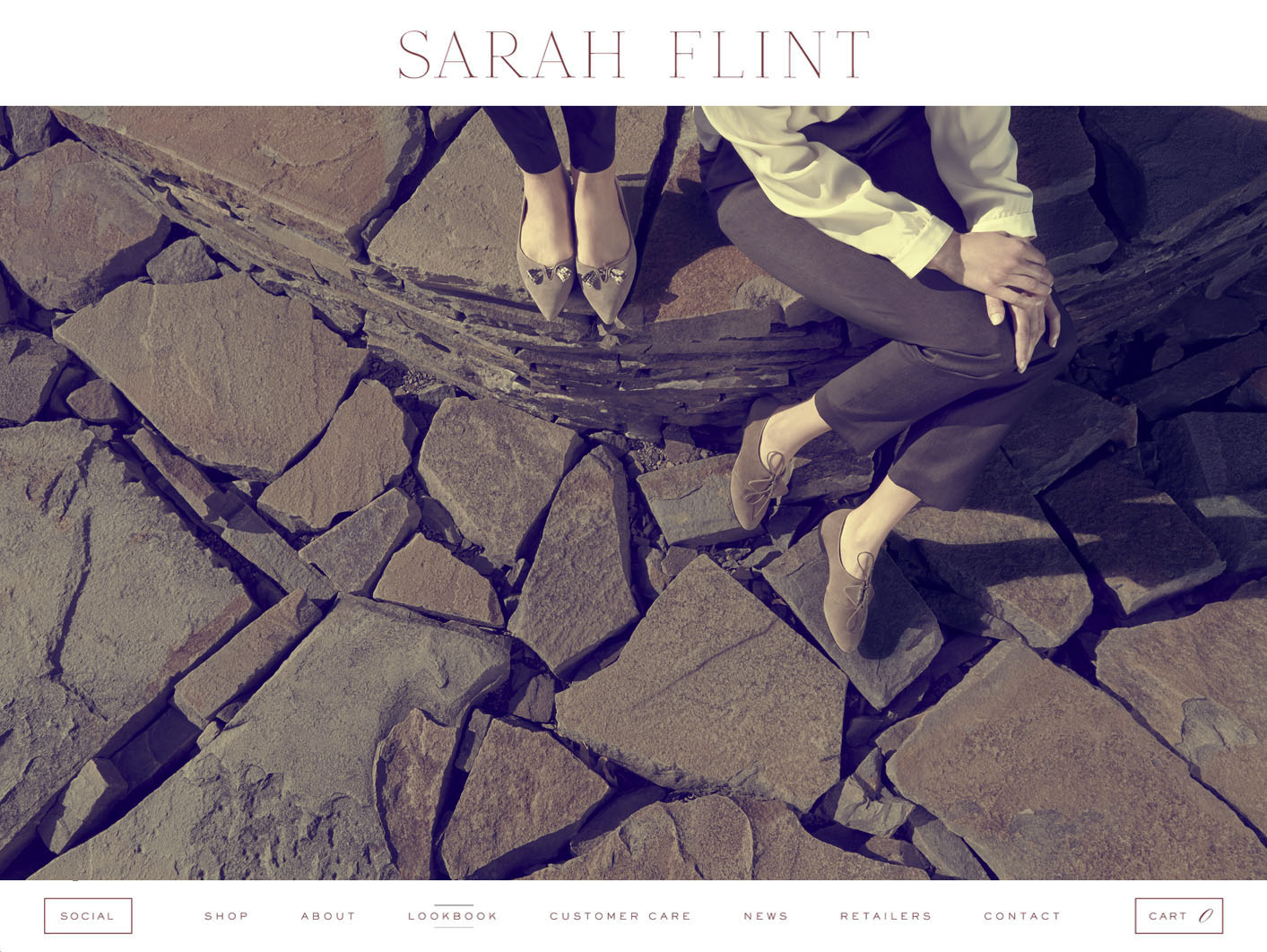 Sarah Flint website designed by Scissor.