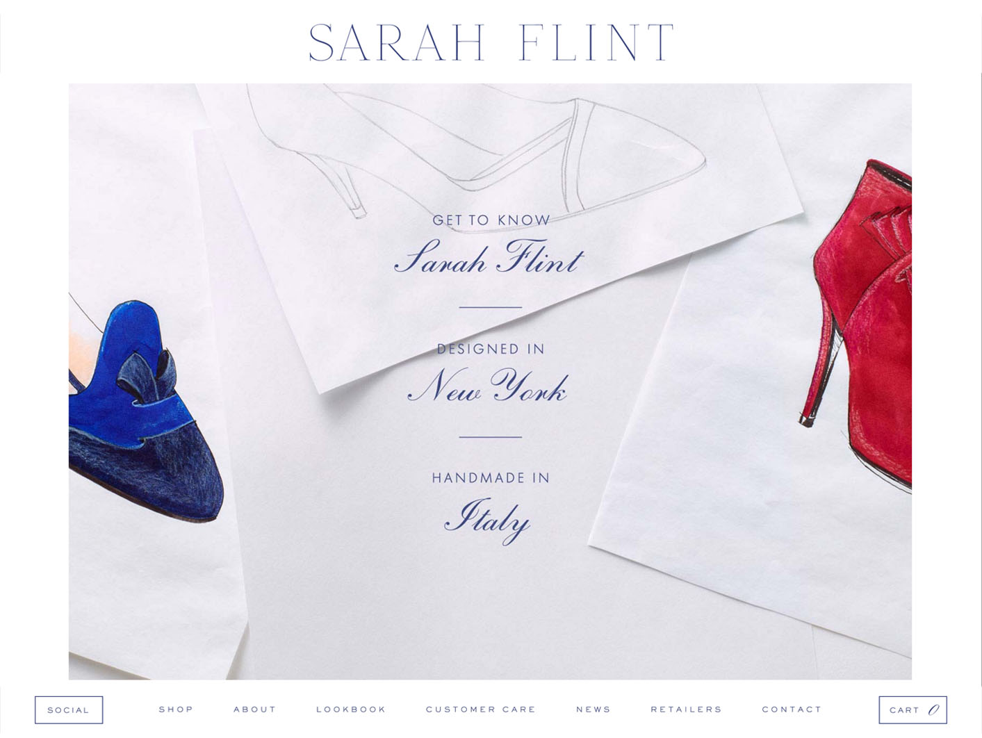 Sarah Flint website designed by Scissor.